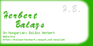 herbert balazs business card